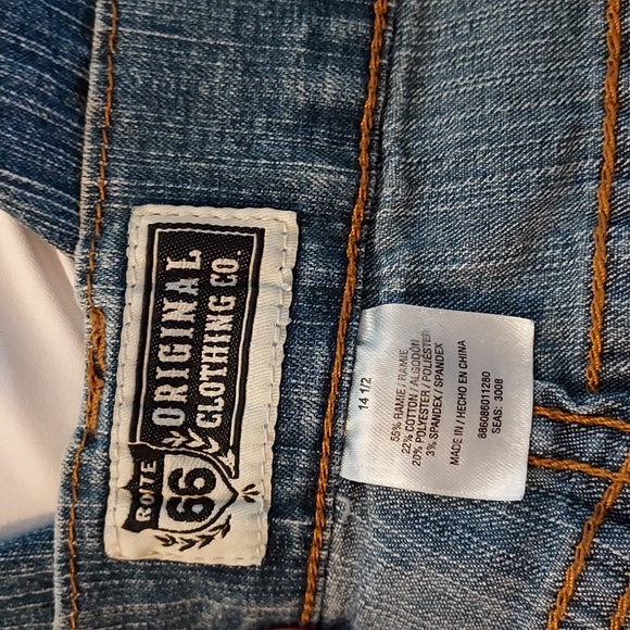 Route 66 Women's Vintage Cropped Jeans Embroidered Dots Circles Size 14 … - Picture 10 of 12